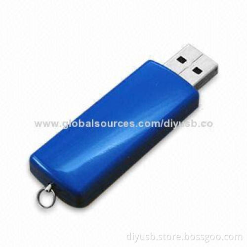 Click Slide Capless USB Flash Drive, 64MB to 32GB Memory Capacity and 10-year Data Retention Time